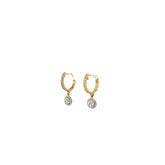 14k Two Toned 1.00ct F VS2 Round Diamond Drop Earrings